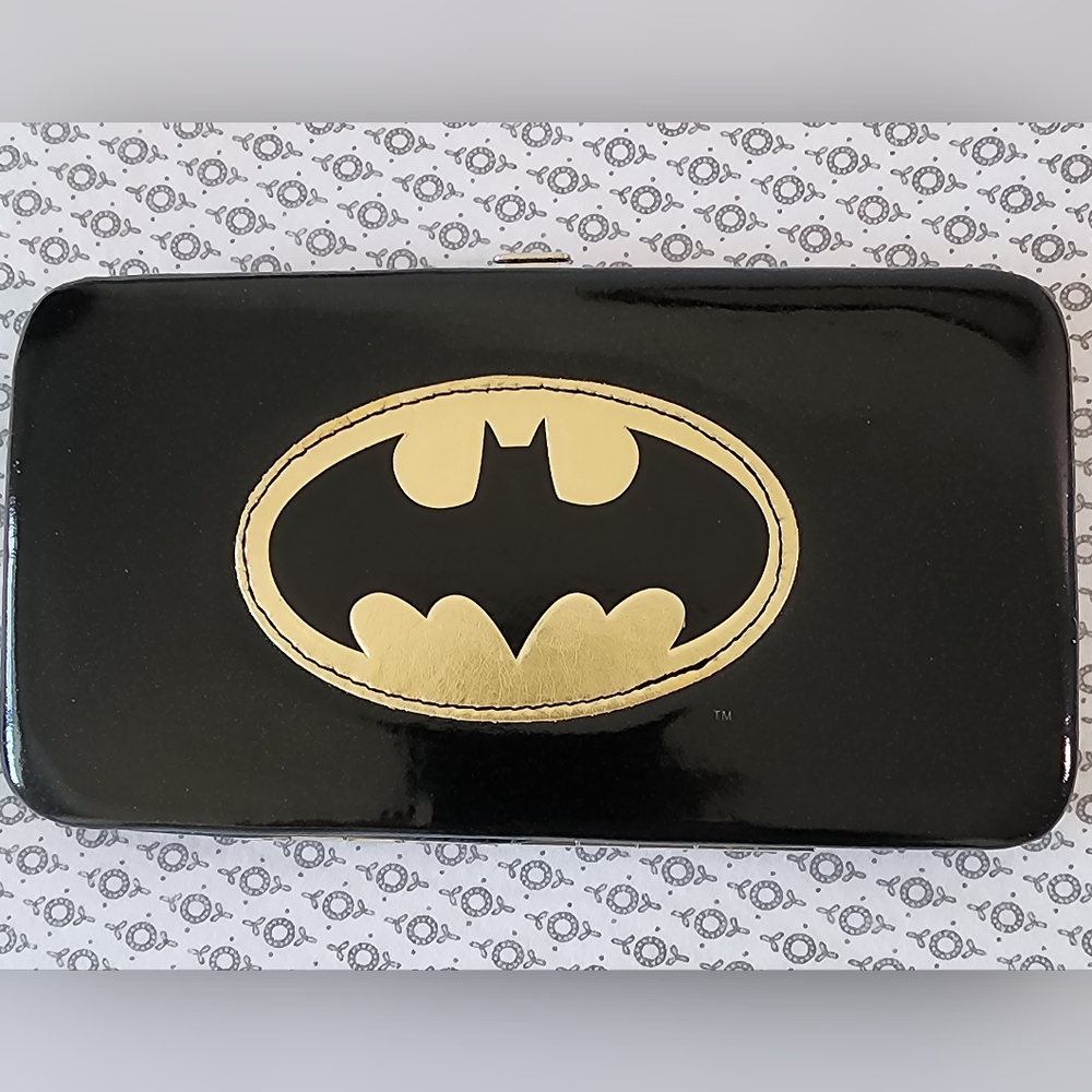 Batman Logo Wallet, Sparkley Black and Gold